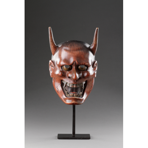A Rare Hinoki Mask of ‘Ja’